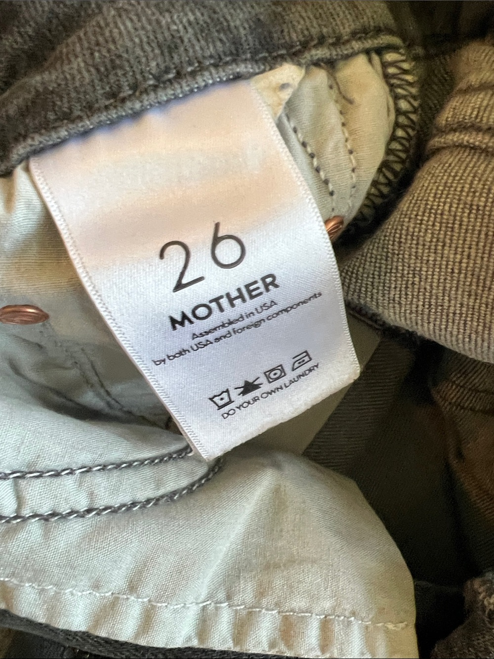 MOTHER Jean Bundle Straight Leg Jeans - Blue, Black, Gray - Picture 15 of 16